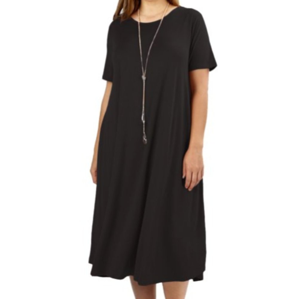 Zenana Black T-shirt Style Dress Size 3X